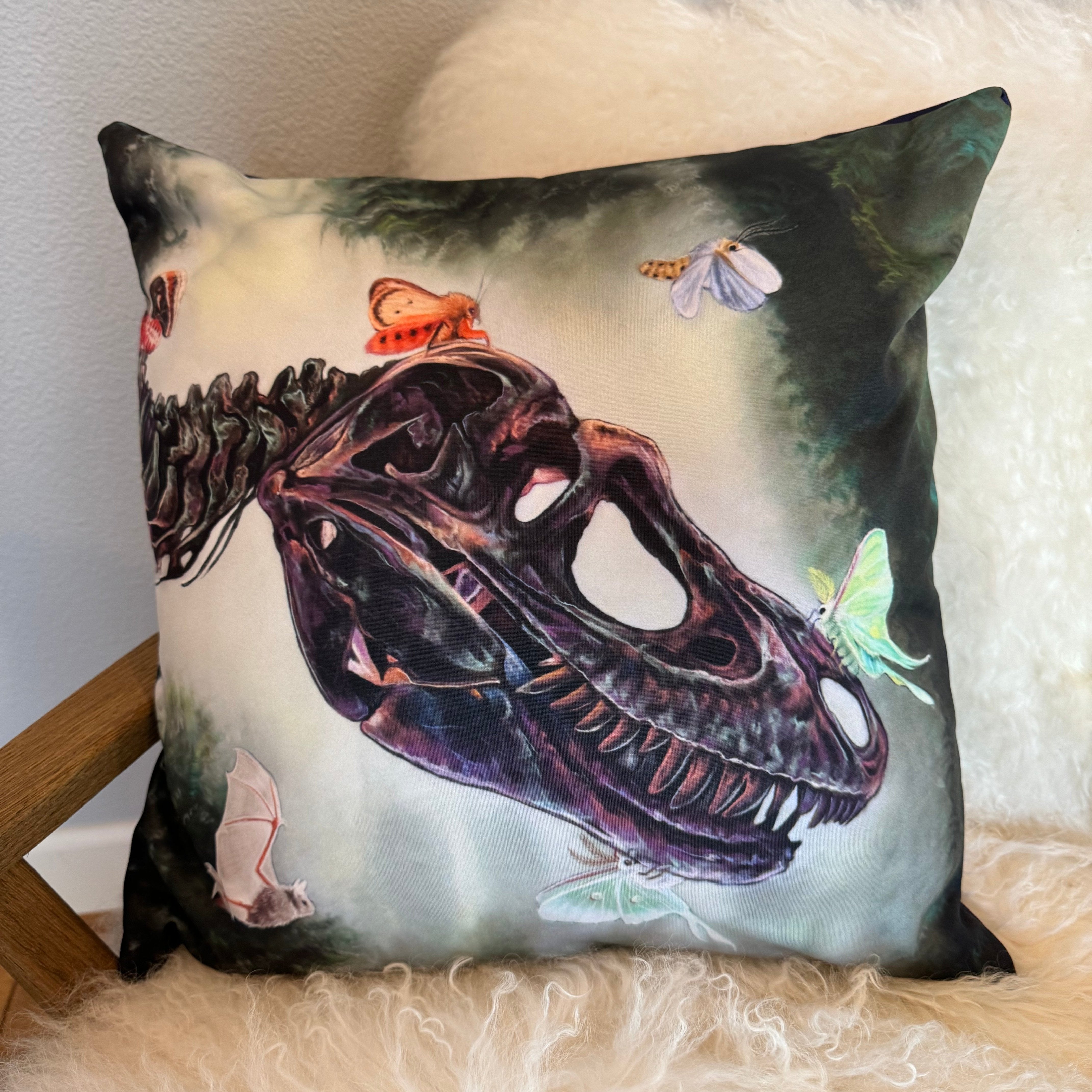 Cretaceous Grin” Throw Pillow – Ashley Art Anderson