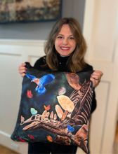 Load image into Gallery viewer, “Stegosaurus Paradise” Throw Pillow