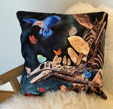 Load image into Gallery viewer, “Stegosaurus Paradise” Throw Pillow