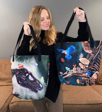Load image into Gallery viewer, "Stegosaurus Paradise" Tote bag