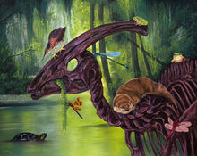 Load image into Gallery viewer, ORIGINAL Pastel Drawing - "The Undisturbed Ornithopod"