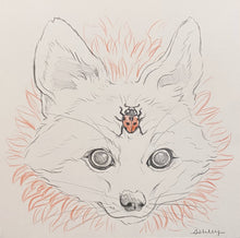 Load image into Gallery viewer, ORIGINAL Graphite Sketch - Fox & Ladybug