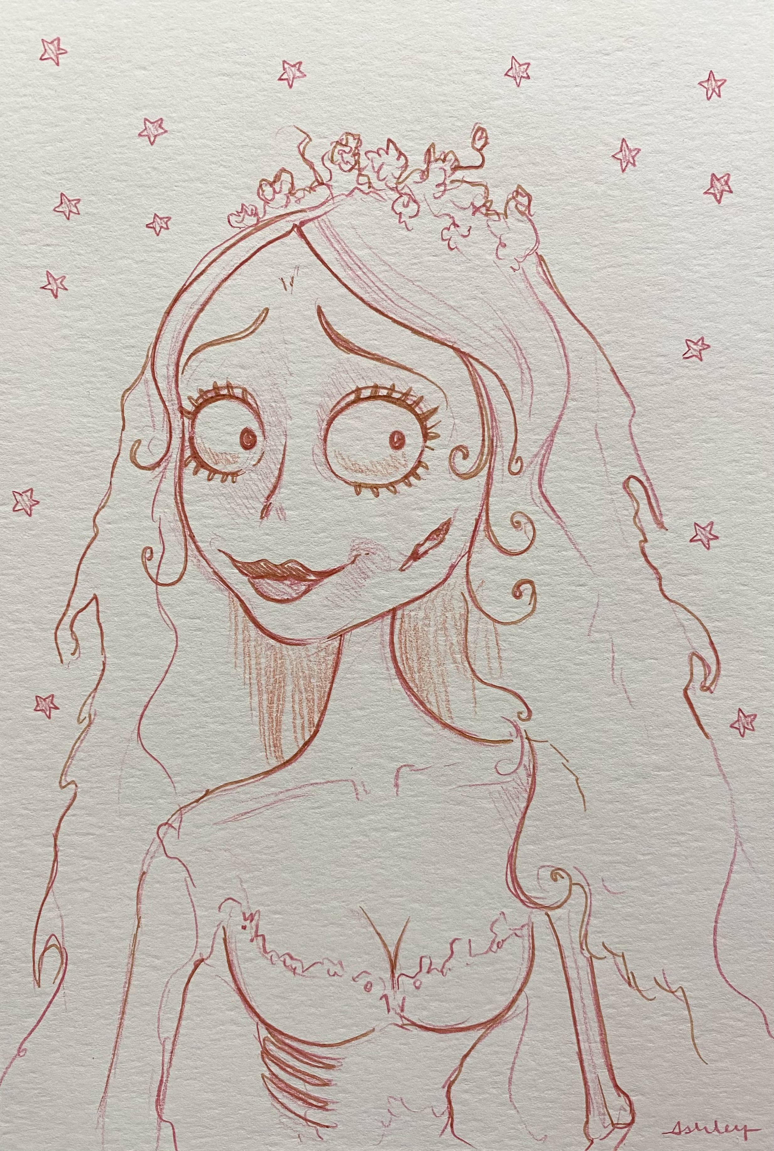 ORIGINAL Sketch - Corpse Bride – Ashley Art Anderson