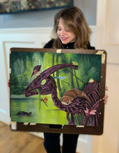 Load image into Gallery viewer, ORIGINAL Pastel Drawing - &quot;The Undisturbed Ornithopod&quot;
