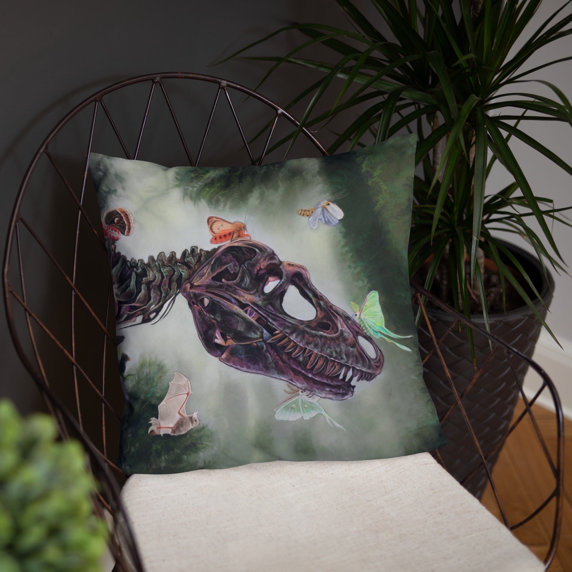 Cretaceous Grin” Throw Pillow – Ashley Art Anderson