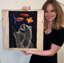 Load image into Gallery viewer, ORIGINAL Pastel Drawing - &quot;Raccoon Dreams&quot;
